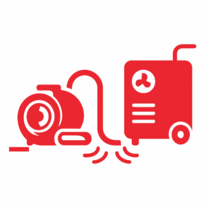Home wasserschaden restaurierungsgeräte in rot