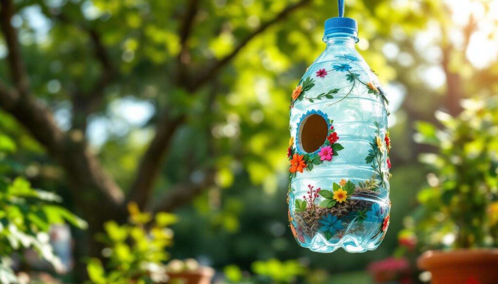 Warum eine Plastikflasche das perfekte Vogelhäuschen ergibt